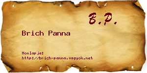 Brich Panna névjegykártya